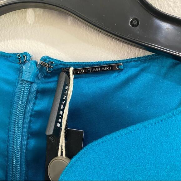 Elie Tahari Natanya 3/4 Sleeve Sheath Dress Blue Size 4 Career Cocktail - Picture 12 of 12